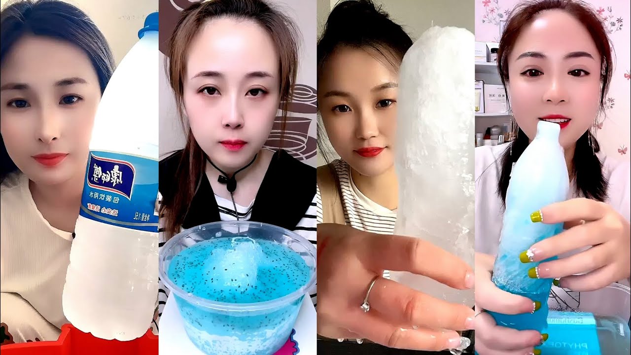 ASMR SLUSH ICE EATING / WHITE ICE / WATER BOTTLE ICE