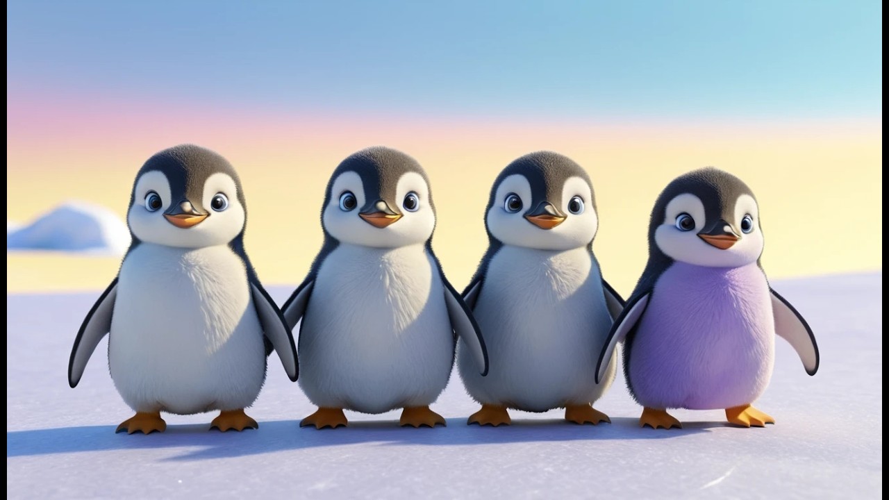 Fünf kleine Pinguinbabys watscheln wie Enten | Lustiges Tierlied zum Mitmachen
