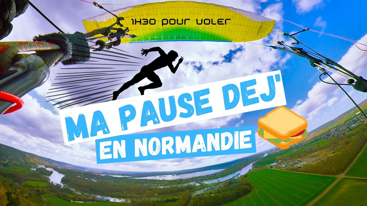 Ma pause dej' 🥪 en Normandie 🪂 1H30 pour VOLER #parapente