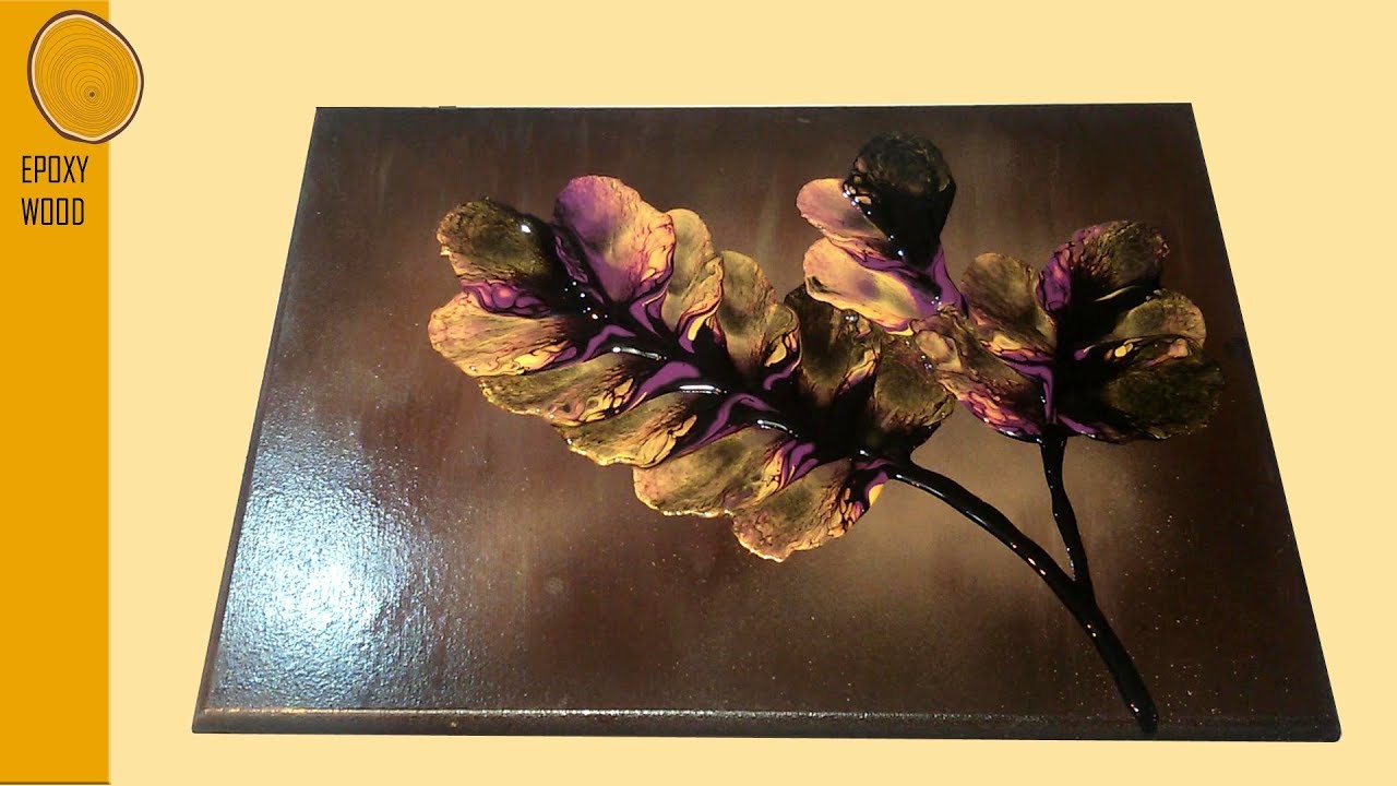 Acrylic Pour Flowers with Metallic Gold. Air Blow Gun Technique - NEW☀️