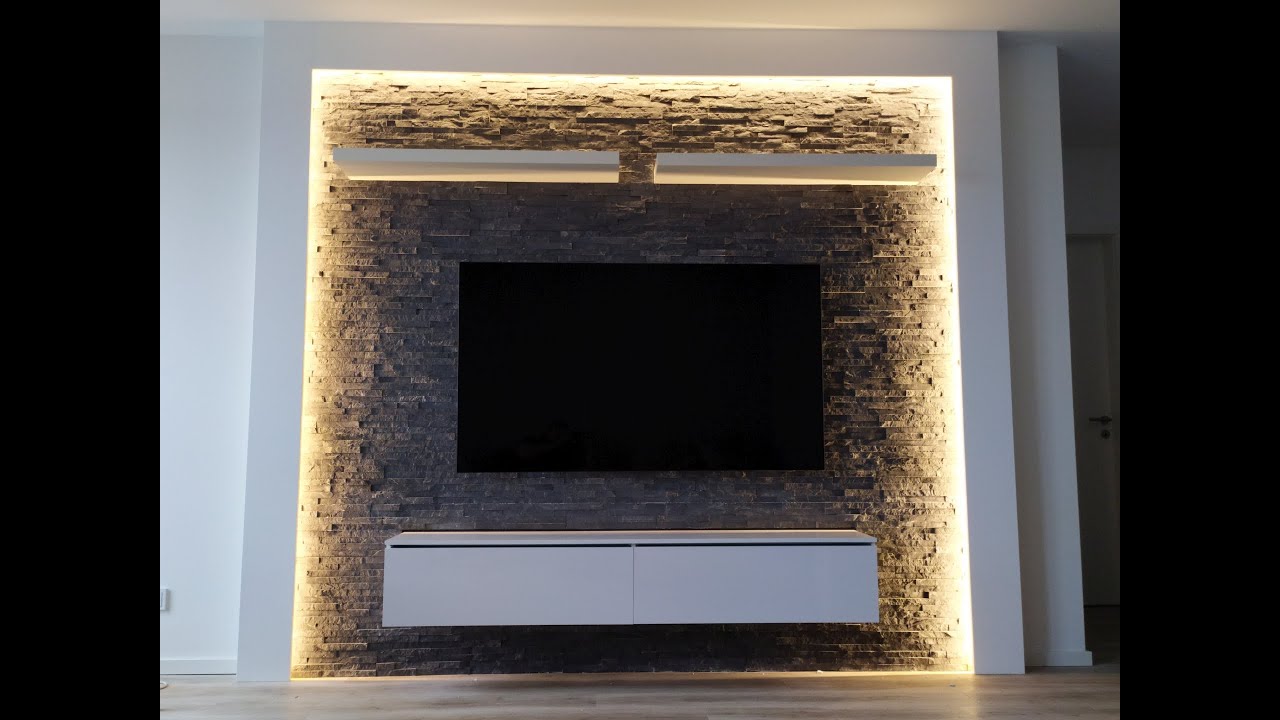 Der Bau einer schlichten und modernen TV - Wohnwand
