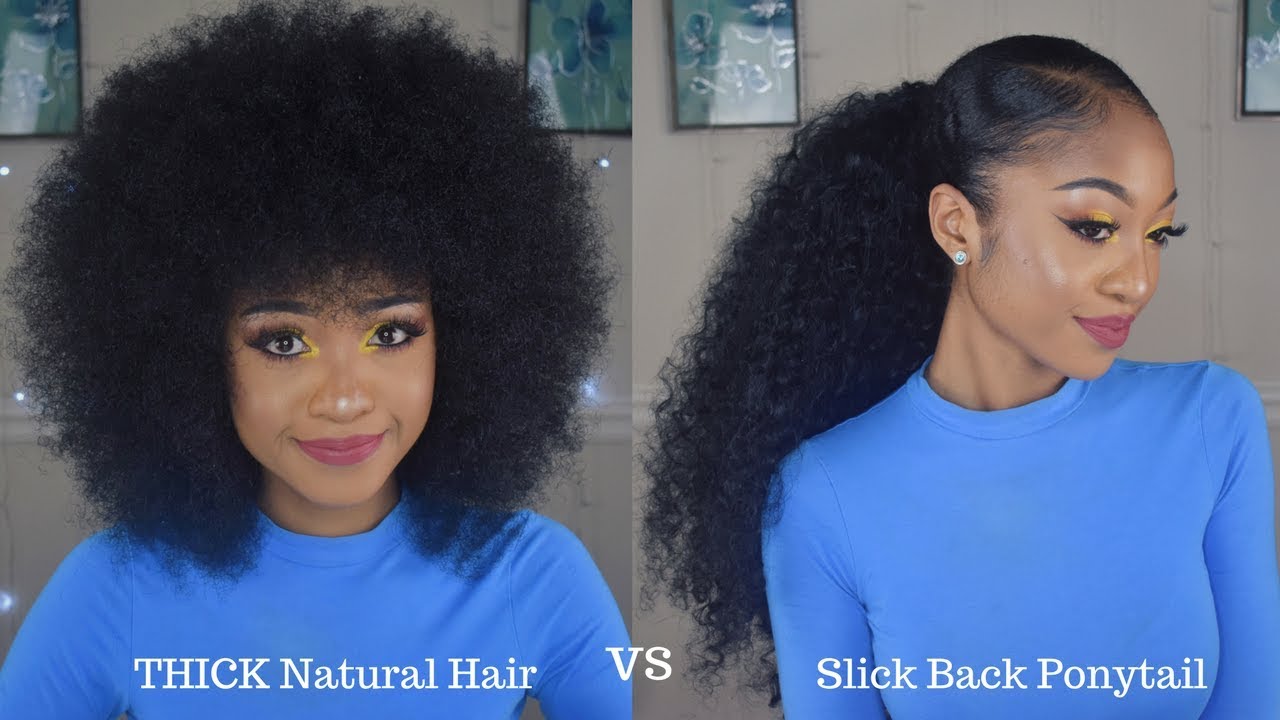 Slick Down Ponytail on THICK Natural Hair | DisisReyRey