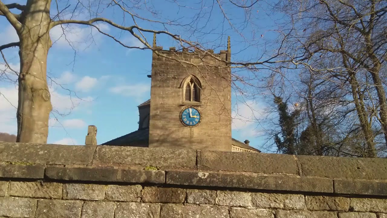 Stoney Middleton church chimes 3 o'clock Derbyshire