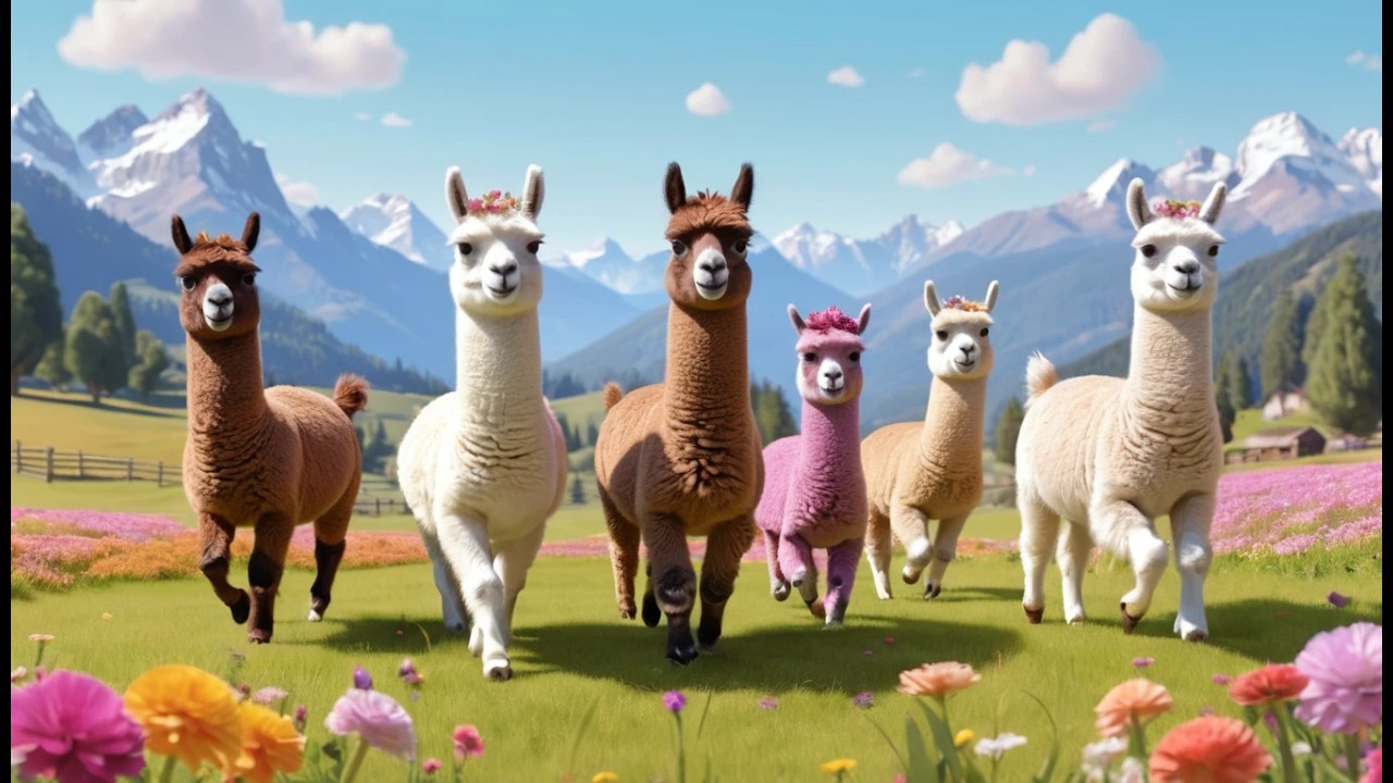 Fünf kleine Lamas Skip Skip Skip | Lustiges Tierlied & Bewegungslied für Kinder