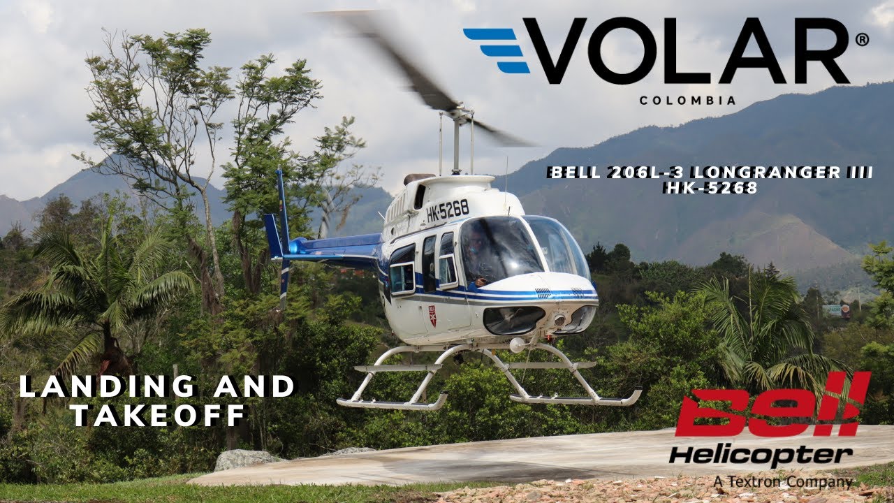BELL 206L-3 LONGRANGER III HK-5268 VOLAR COLOMBIA LANDING AND TAKEOFF // LongRanger // MIGOLUCKY
