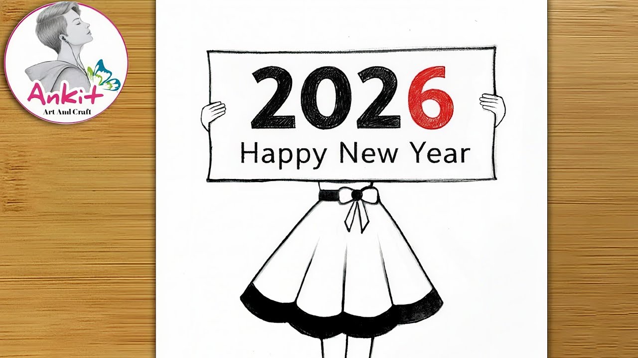 С Новым 2026 годом! | Новогодний рисунок для детей | Изготовление новогодней открытки 2026 года |...