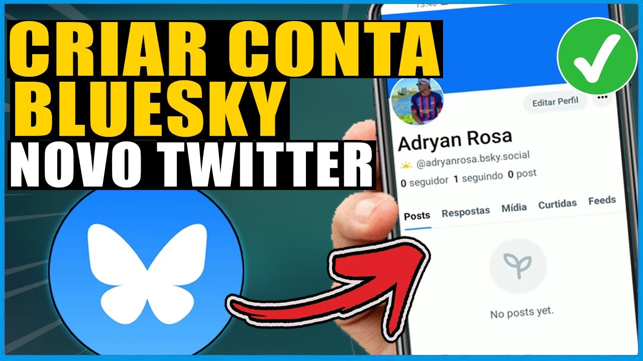 COMO CRIAR CONTA e USAR BLUESKY PELO CELULAR - NOVA REDE SOCIAL SUBSTITUTO DO TWITTER