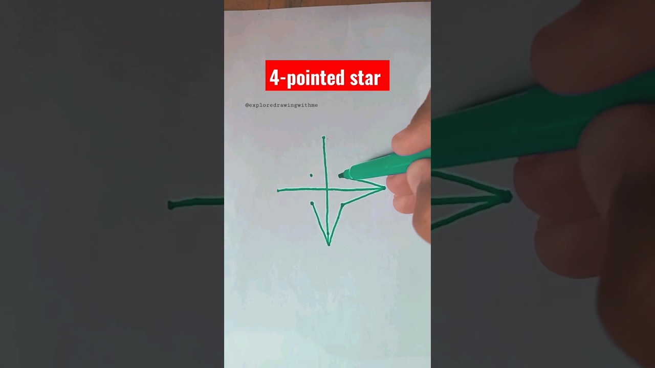 How to draw a 4-pointed star 🌟 #drawing #creativeart #youtubeshorts #shorts