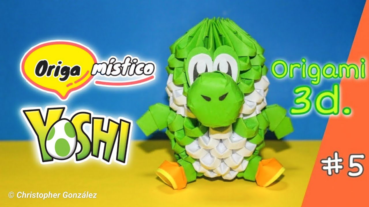Como hacer a Yoshi en origami 3d, tutorial.