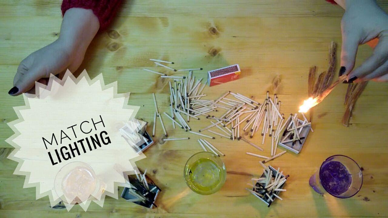 *ASMR*  Lighting matches & kindling wood [No talking]