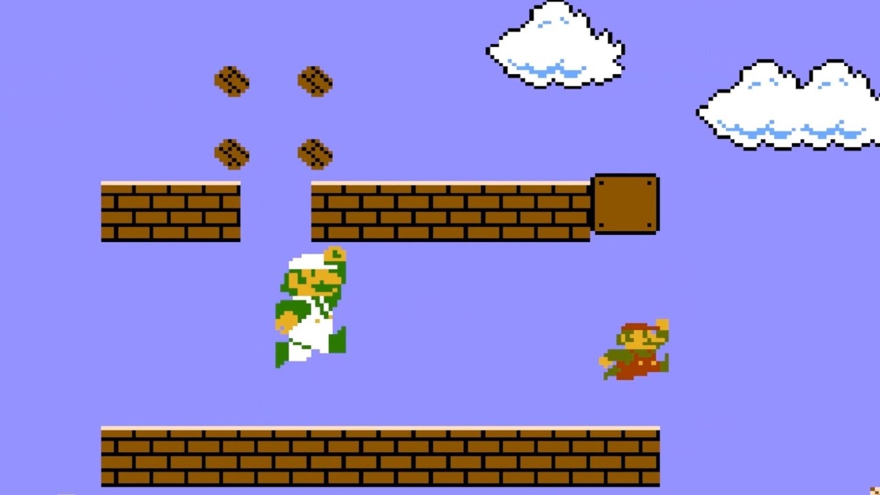 Super Mario Bros. Multiplayer Co-op Mode NES Gameplay