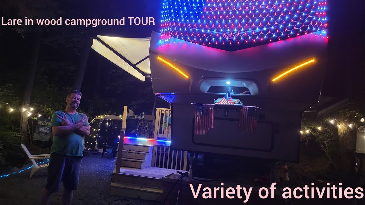 Pool, GAMES and MORE! | Lake in Wood campground TOUR in Pennsylvania