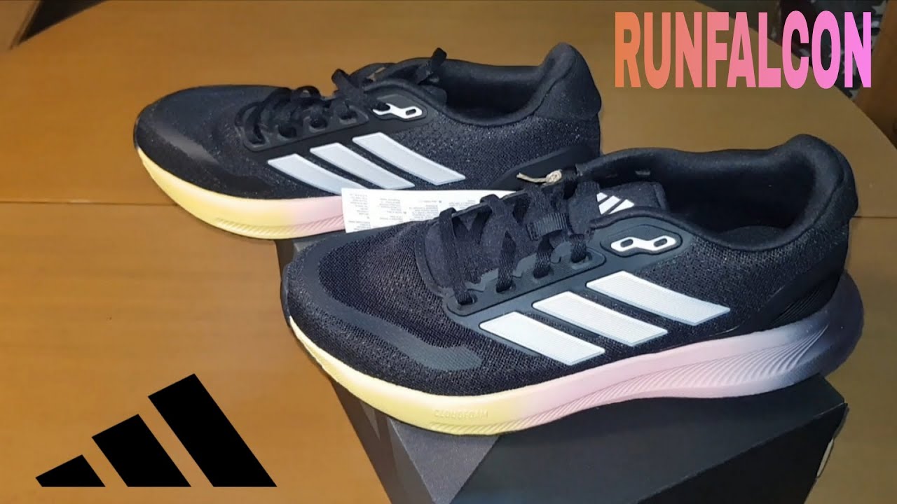Deportivas Adidas RunFalcon 5.0 NEGRO, AMARILLO, ROSA Y MORADO Tenis, bambas, zapatillas running.