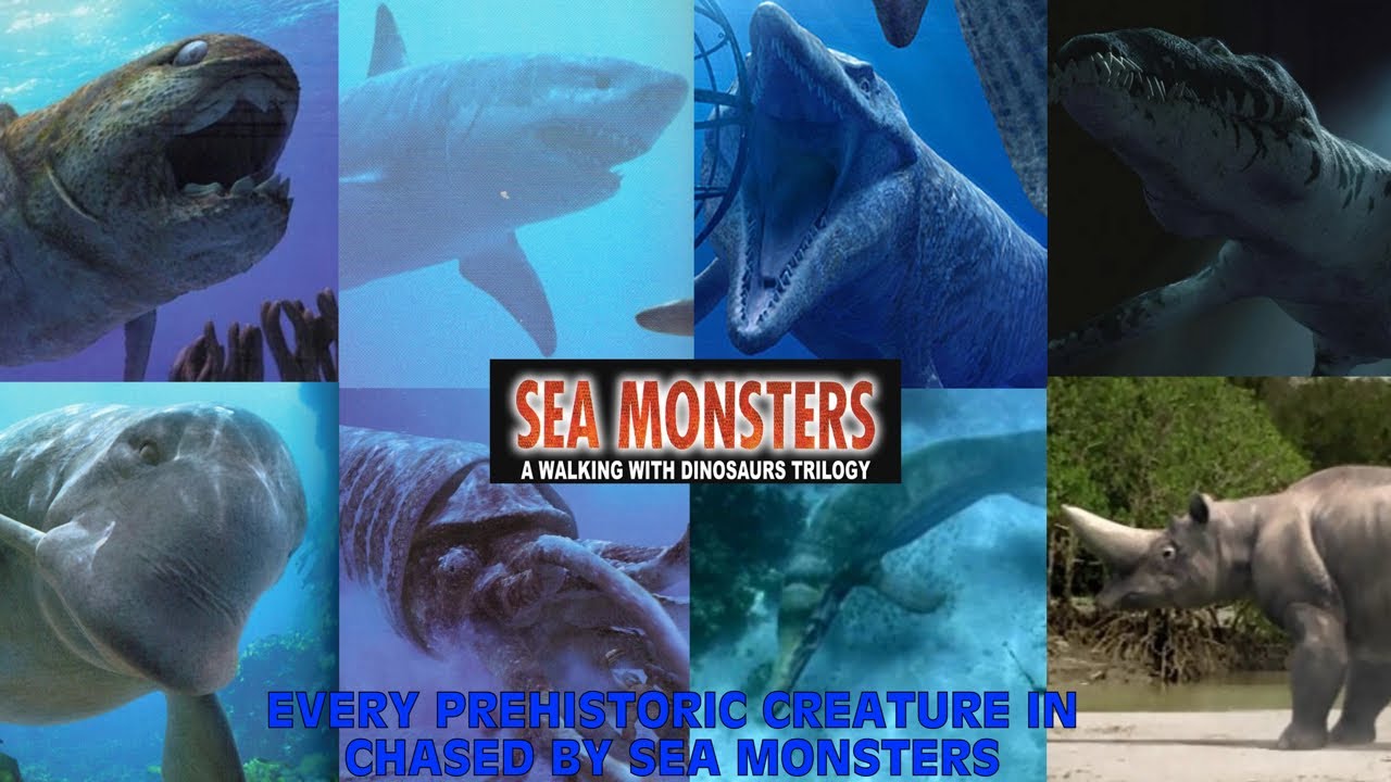 Every Prehistoric Creature In Chased By Sea Monsters