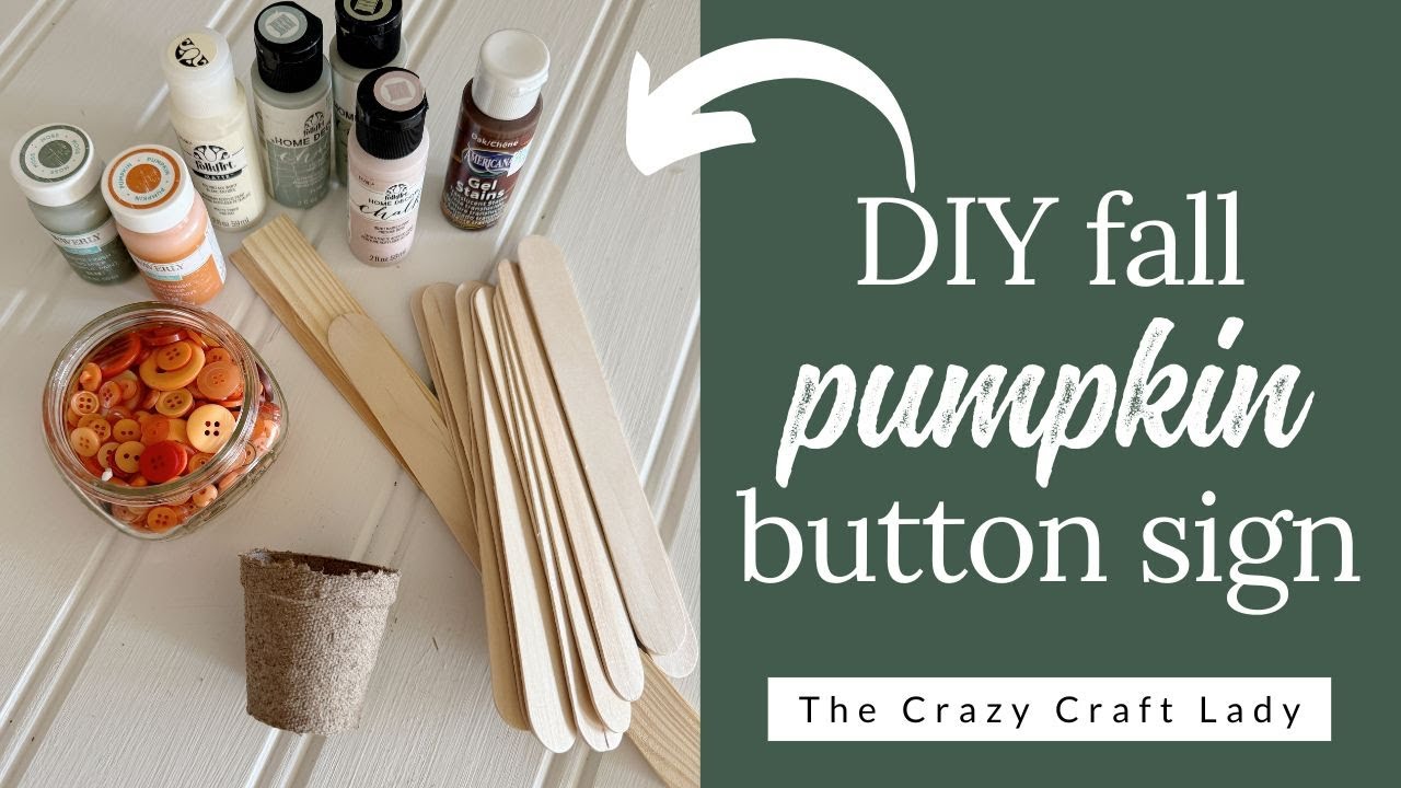 Button Pumpkin Topiary Sign for Fall