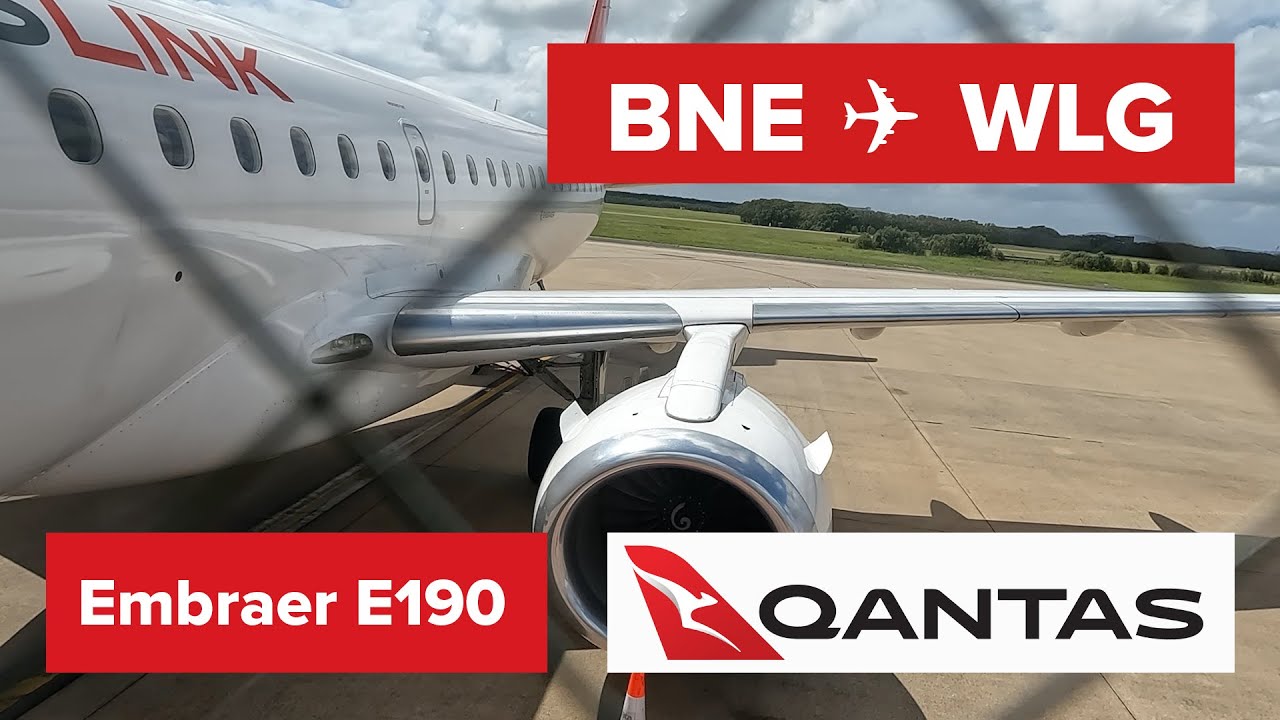 Обзор рейса Qantas Embraer E190 Брисбен (YBBN/BNE) - Веллингтон (NZWN/WLG) QF355 VH-UZI