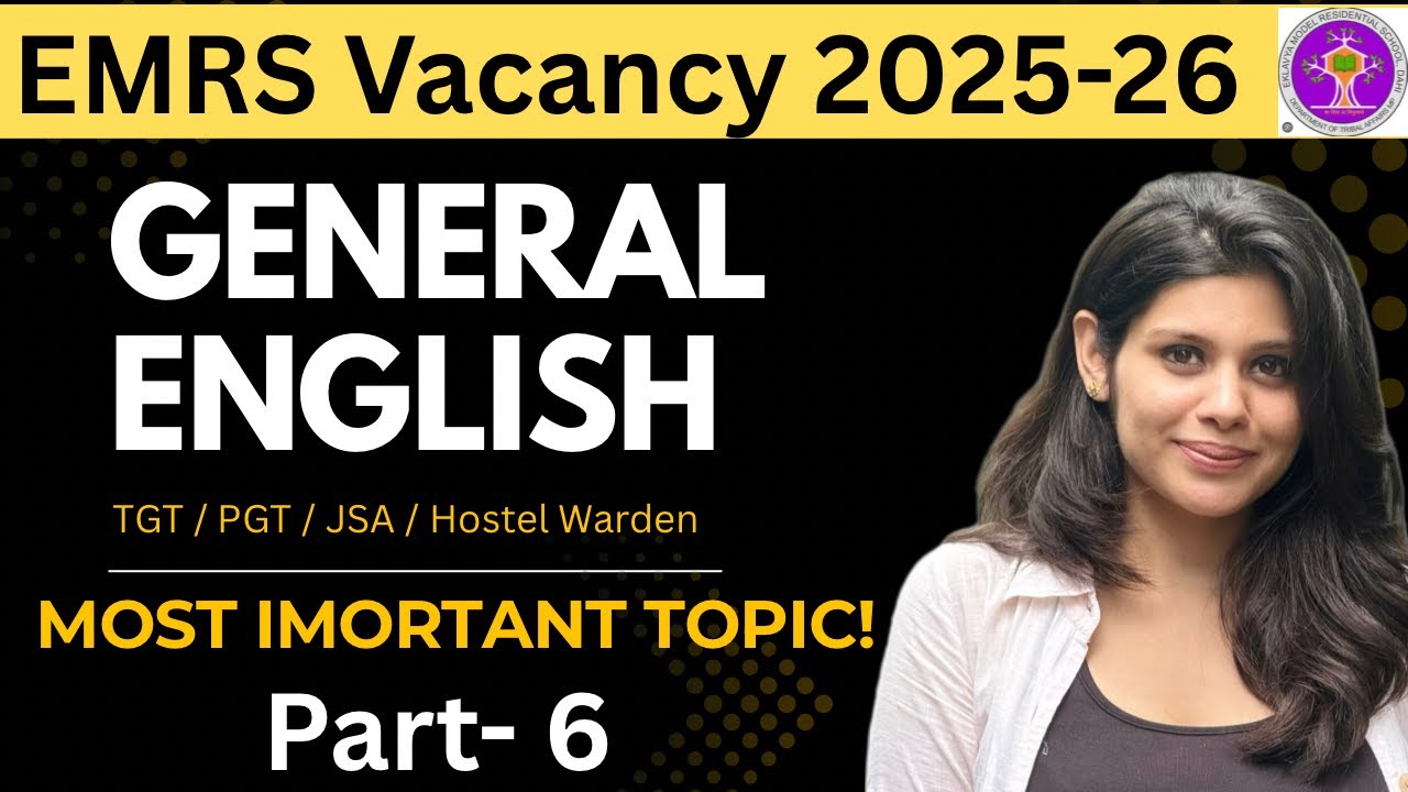 EMRS 2025 |General English Topic | EMRS TGT PGT JSA | EMRS General paper | Emrs english marathon 😇😃