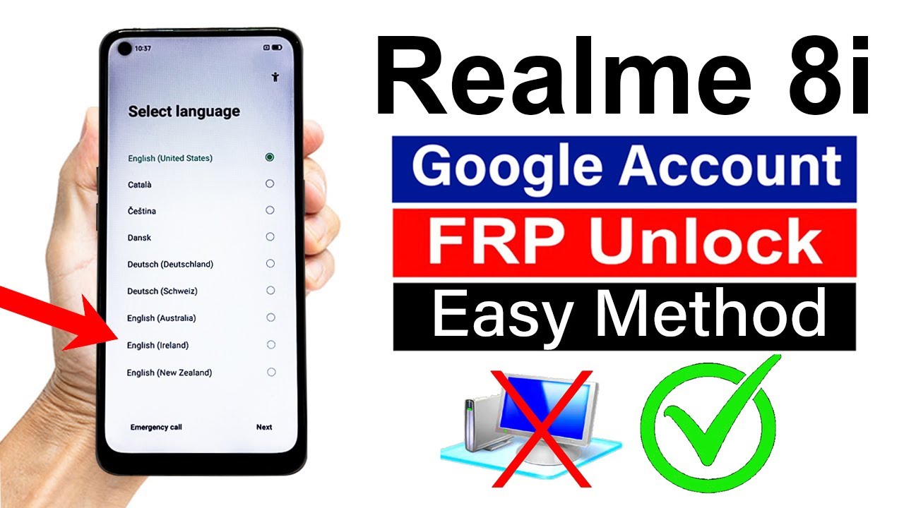 Realme 8i : Google Account/ FRP Bypass - (Without Computer)