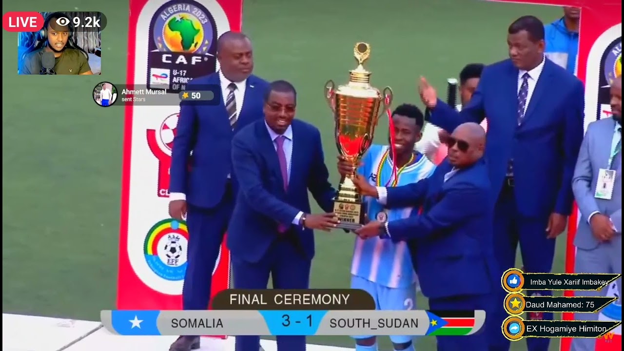 Champions ka Somalia 3-1 South Sudan finalka 17-jirada bariga iyo bartamaha Africa.