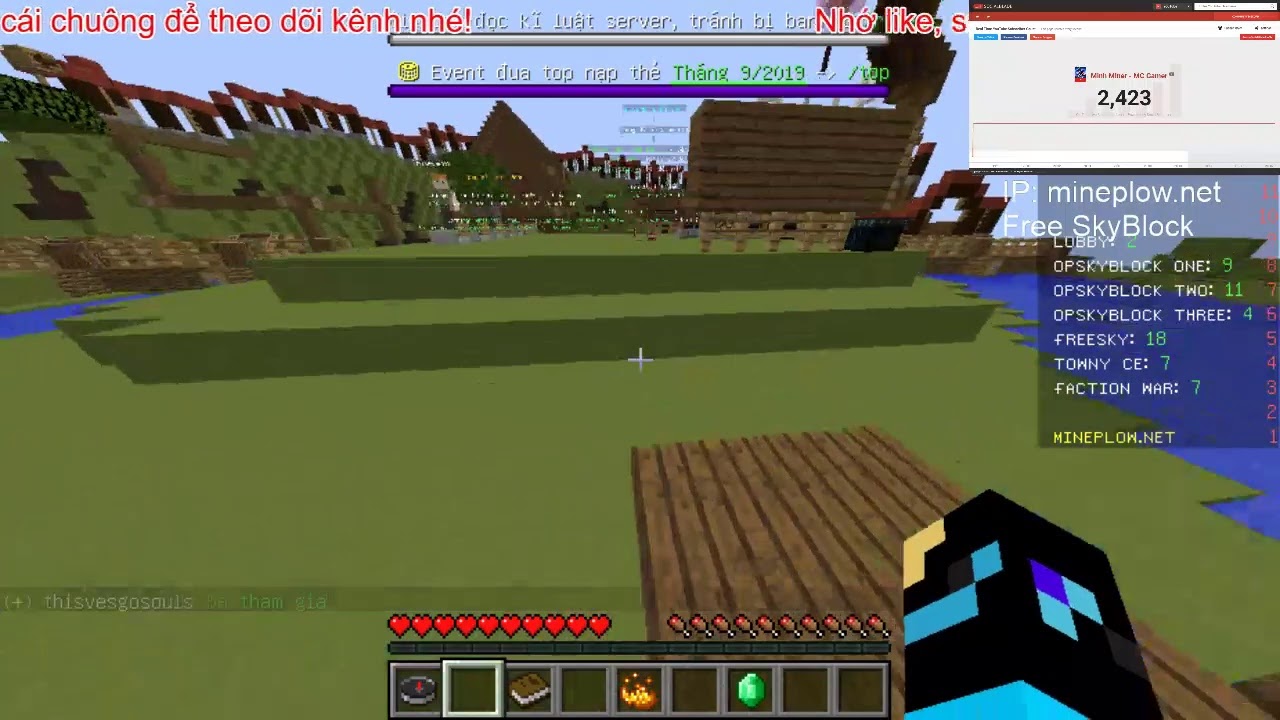 Minh Miner | SkyBlock Server Mineplow c&ugrave;ng Minh Miner!