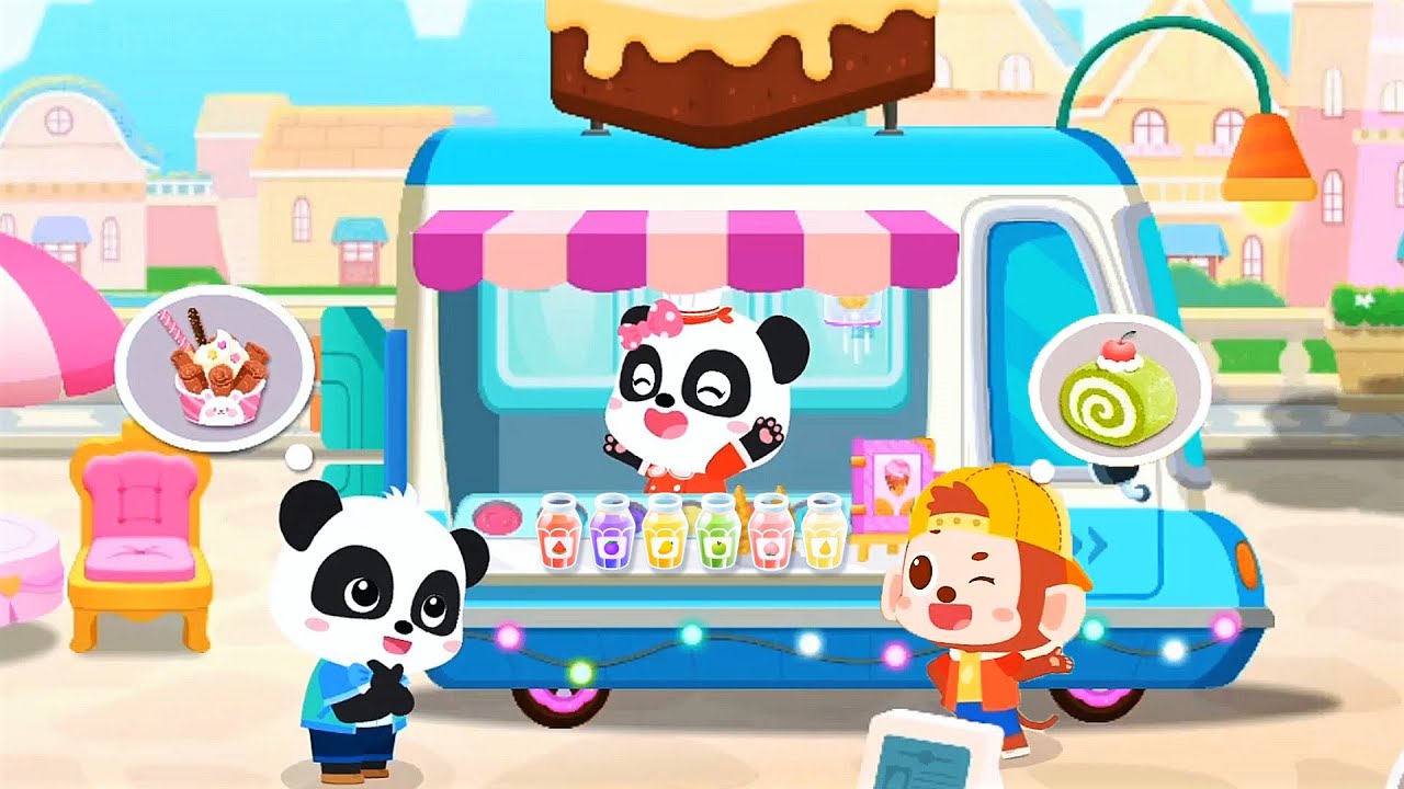 Ice Cream Truck - Make Creative Desserts, Smoothies, Cake Decoration - Babybus Game Video