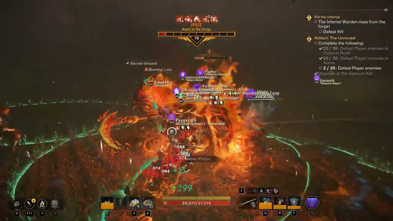 New World Aeternum. Ifrit World Boss. Heart of the Forge Raid. Tank POV.
