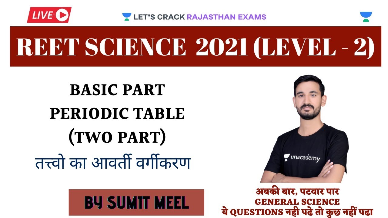 Basic Part Periodic Table (Two Part)  | REET Science | RPSC/RAS 2020/2021 | Sumit Meel