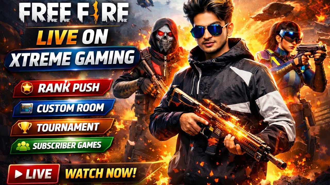 🔥 FREE FIRE LIVE GAMEPLAY | CUSTOM MATCH | RANK PUSH | Xtreme Gaming Club 🥰🥰