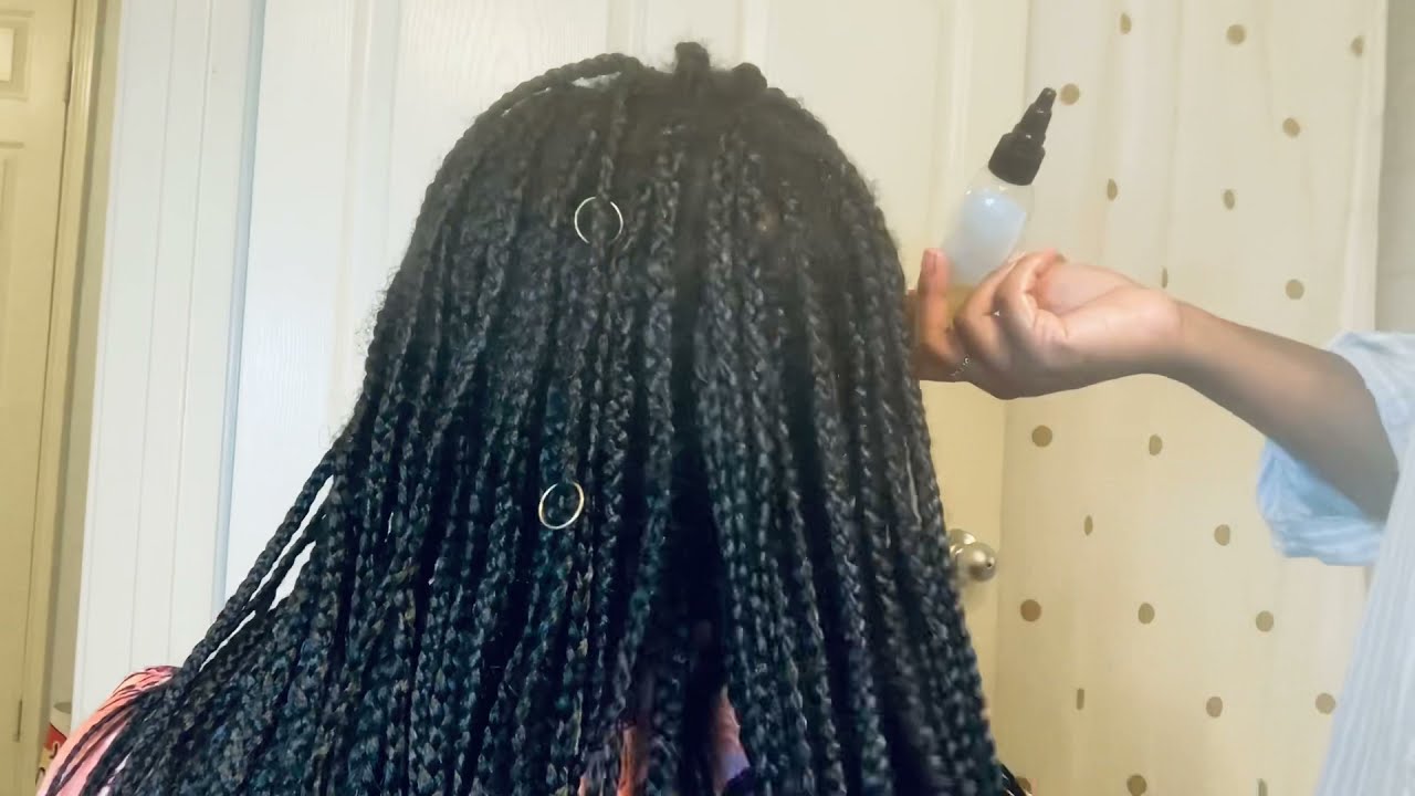 Hair Oiling on small Braids