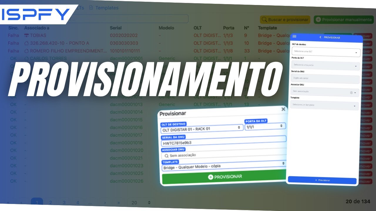Provisionamento de ONU | ISPFY