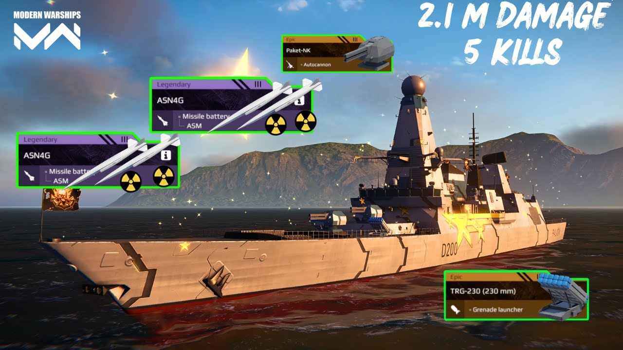 HMS Paladin - With 5x ASN4G & TRG-230 🔥 Most Powerfull Build 😎 (5 kills gameplay) - modern warships 