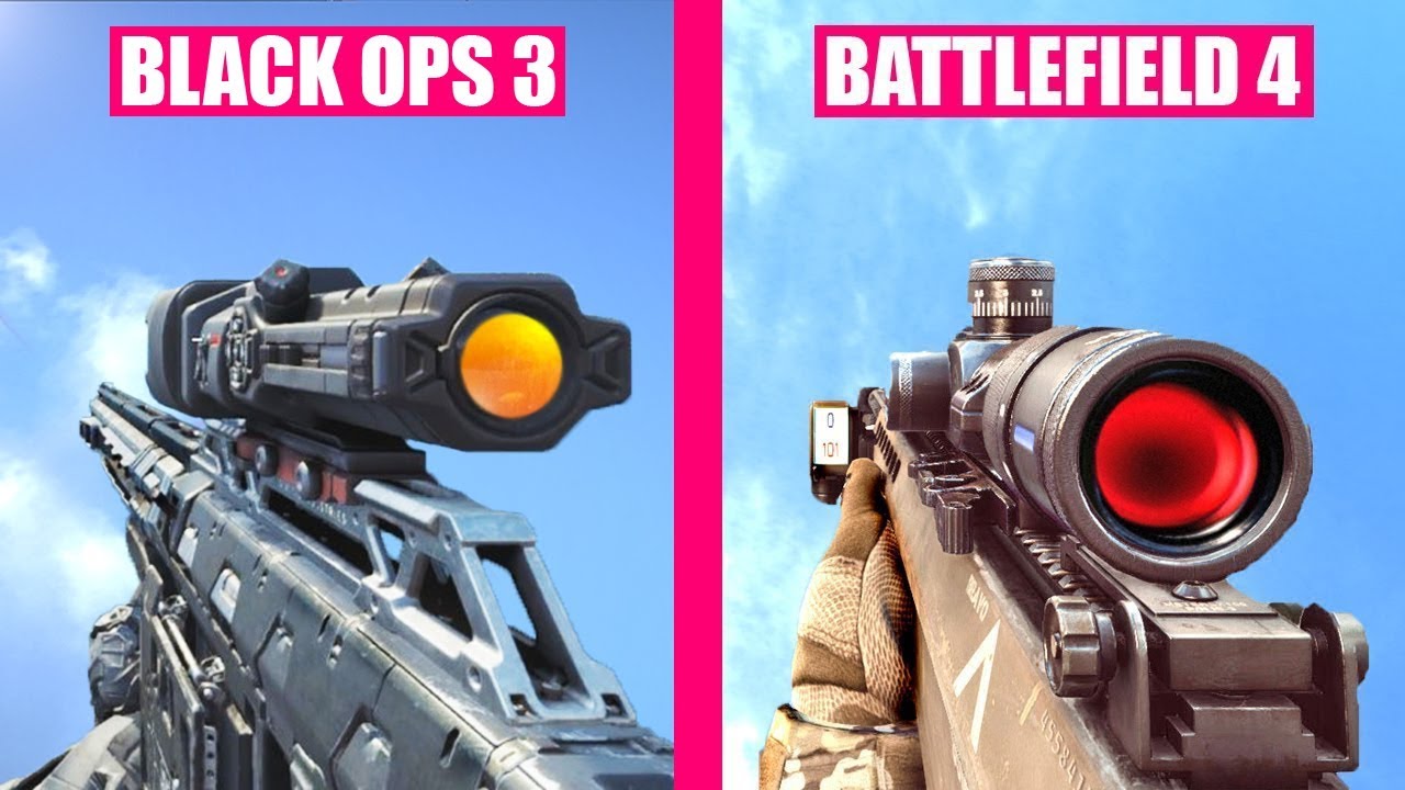 Call of Duty Black Ops 3 vs Battlefield 4 - Weapons Comparison