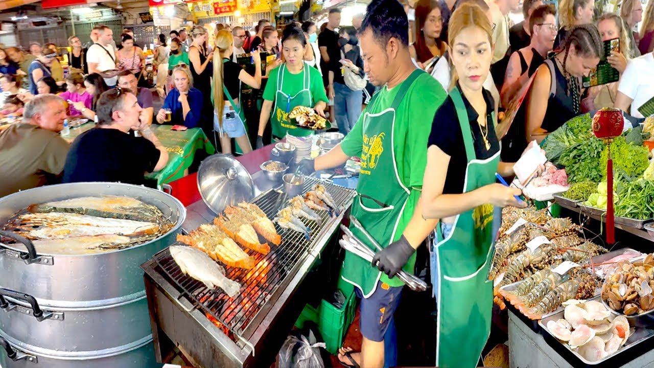 THAILAND SEAFOOD HEAVEN! GIANT LOBSTER & PRAWN IN SEAFOOD MARKET CHINATOWN | THAI STREET FOOD