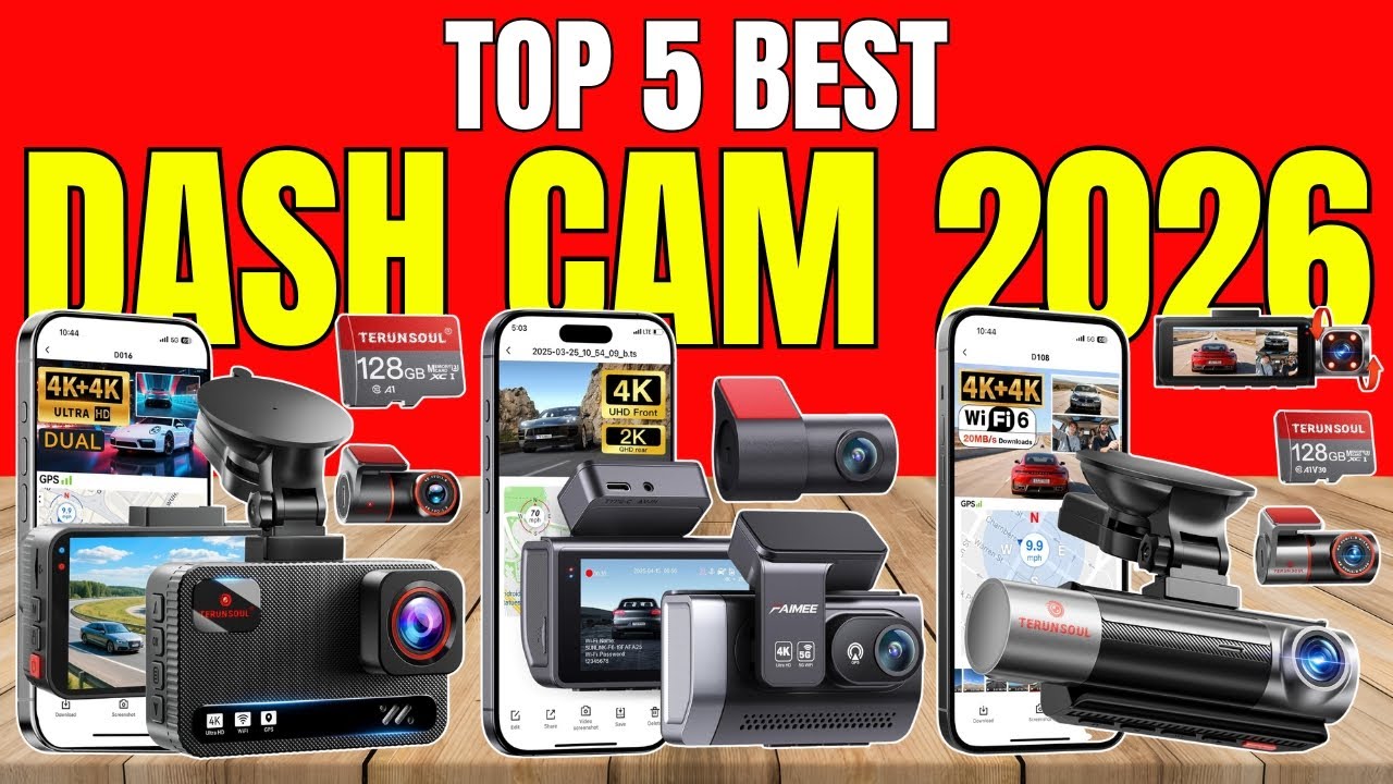 Top 5 Best Dash Cam 2026 | 4K Front & Rear Dash Cameras with GPS & Parking Mode