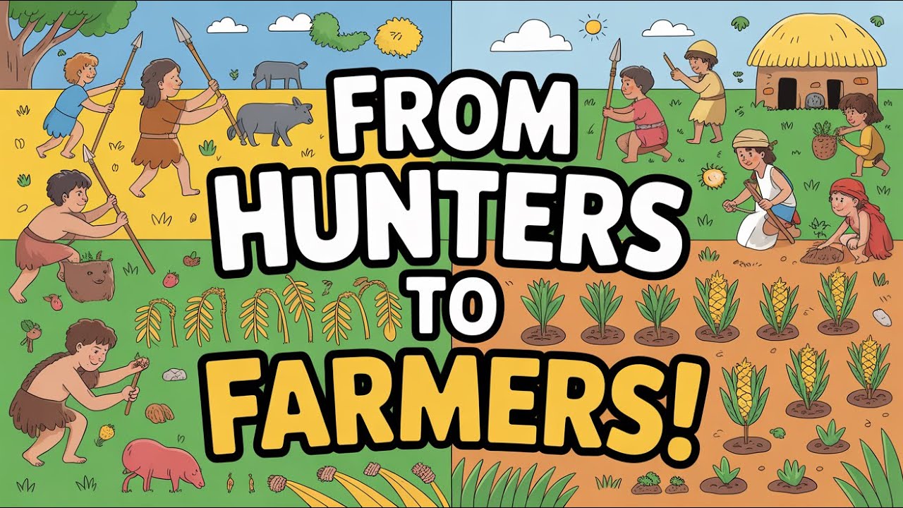 The History of Farming – From Hunters to Farmers 🌾 | Early Human Life for Kids