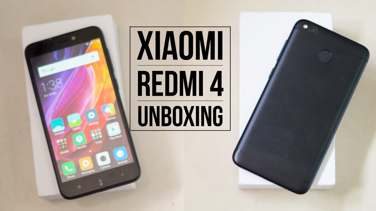 Xiaomi Redmi 4 3GB Black Unboxing and First Look- Indian Retail Unit