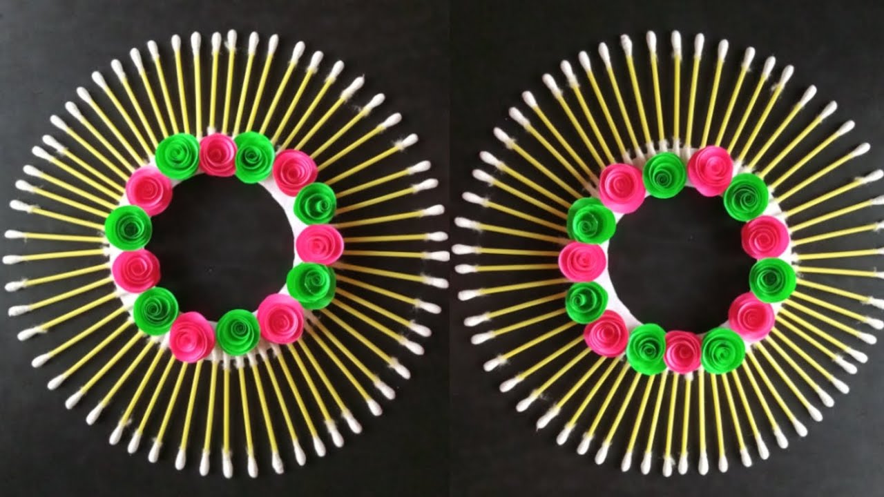 Beautiful Wall Hanging Using Cotton Earbuds / Beautiful Paper Craft For Home Decoration 