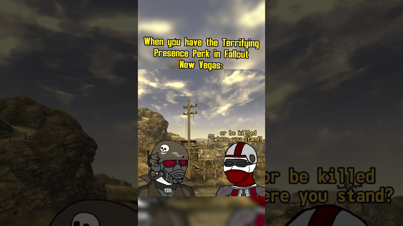 When you have the Terrifying Presence perk in fallout new vegas: #fallout #memes #shorts