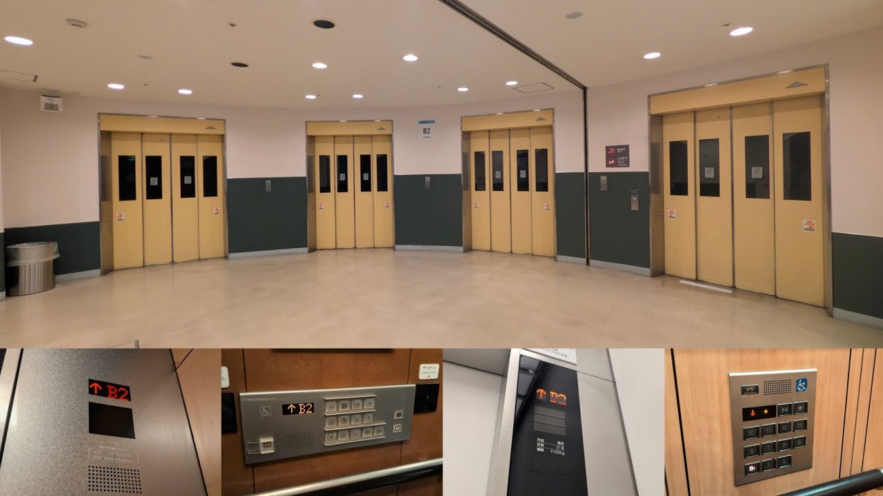 ［速度速めな東芝］キャナルシティ博多の東芝・三菱・OTISエレベーター 6基 / Canal City Hakata TOSHIBA MITSUBISHI OTIS Lift