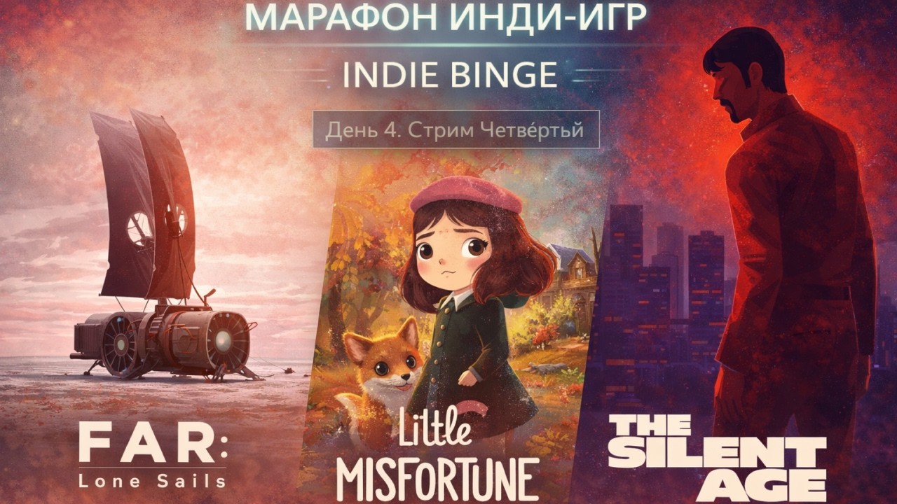 04. Марафон инди-игр «Indie Binge» День 4/Стрим 4 ♡ FAR: Lone Sails/Little Misfortune/The Silent Age