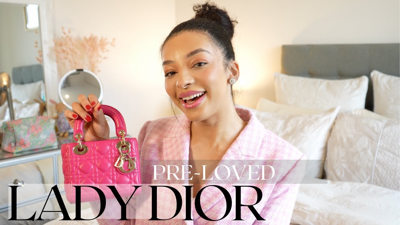 Pre-loved mini Lady Dior - Pink fuchsia