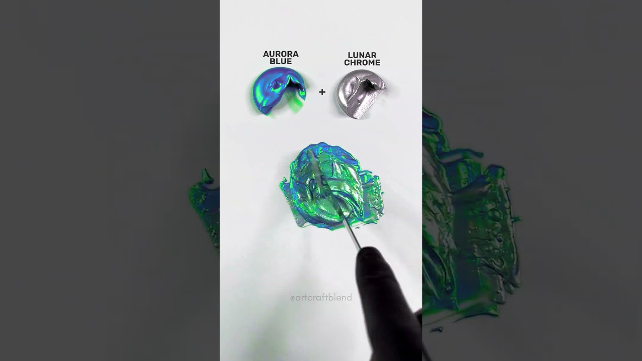 Mixing Aurora Blue and Lunar Chrome Together  #colormixing #satisfying