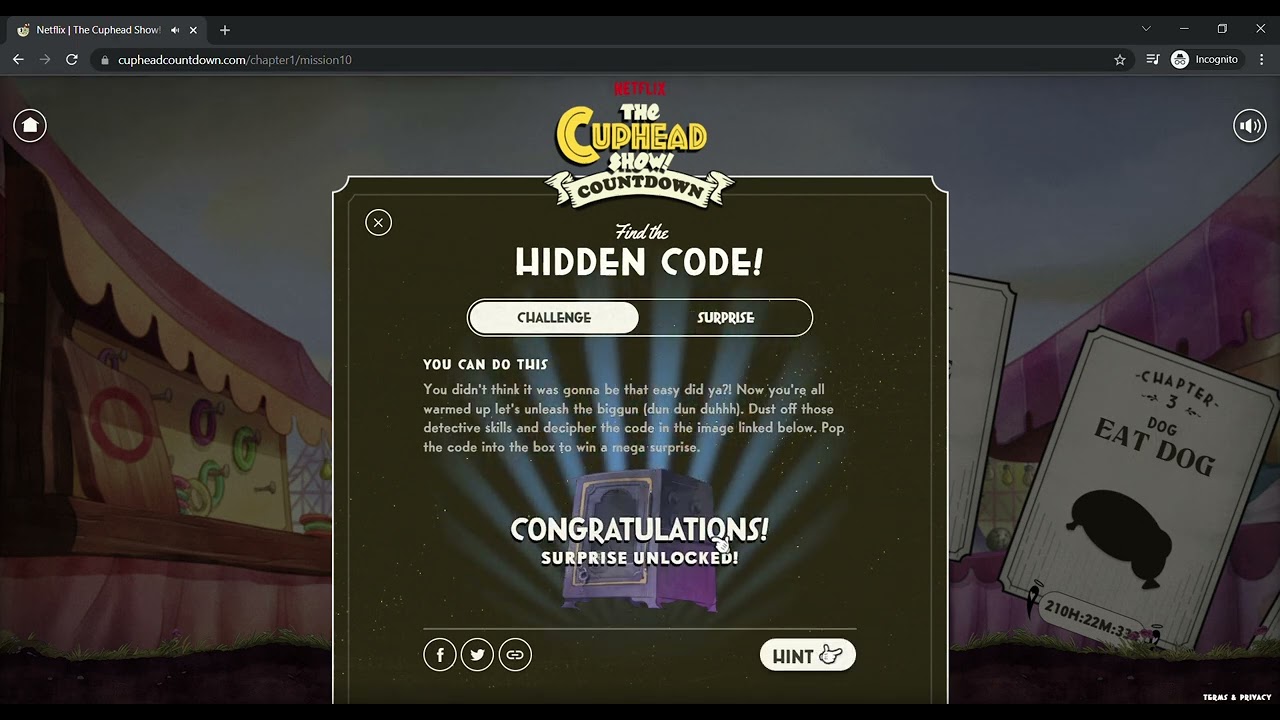 This is What the Hidden Code is for the Cuphead Countdown Website