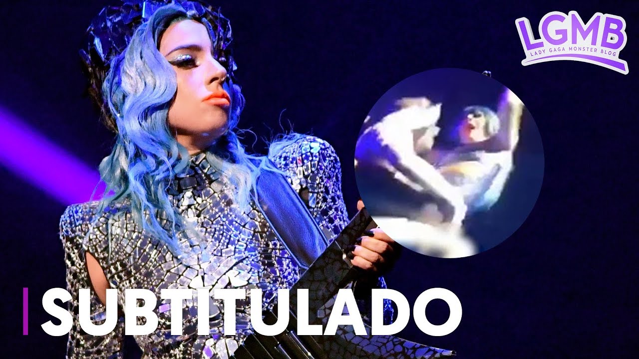 Lady Gaga y un fanático caen del escenario de 
