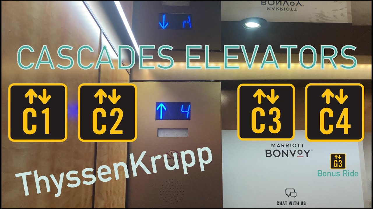 ThyssenKrupp HyPower Cascades Elevators - ALL BANKS - Gaylord Opryland Hotel - Nashville, TN