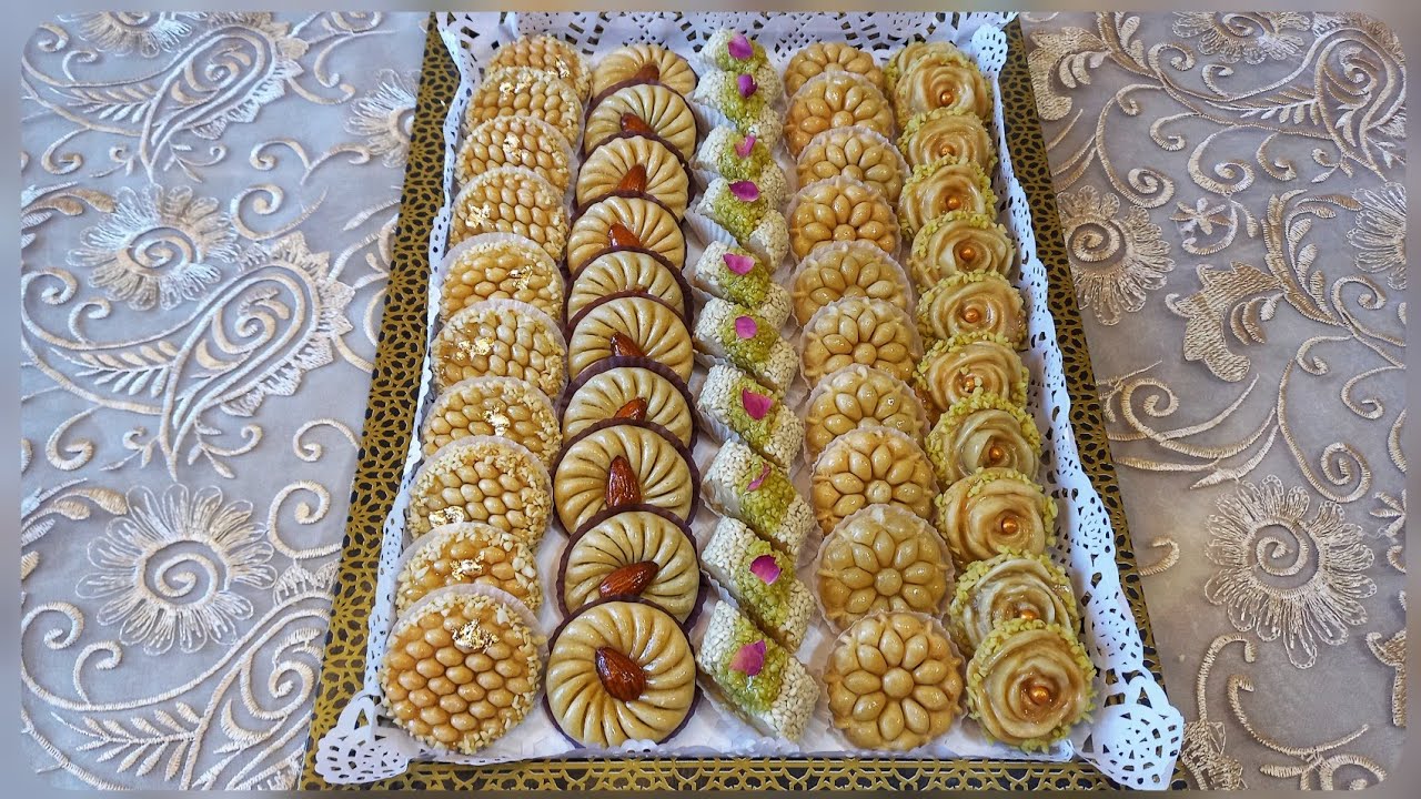 فقط بنصف كيلو لوز حضري تشكيلة راقية من حلويات اللوز بريستيج ⚜️ بعقدة معلكة وناجحة 💯
