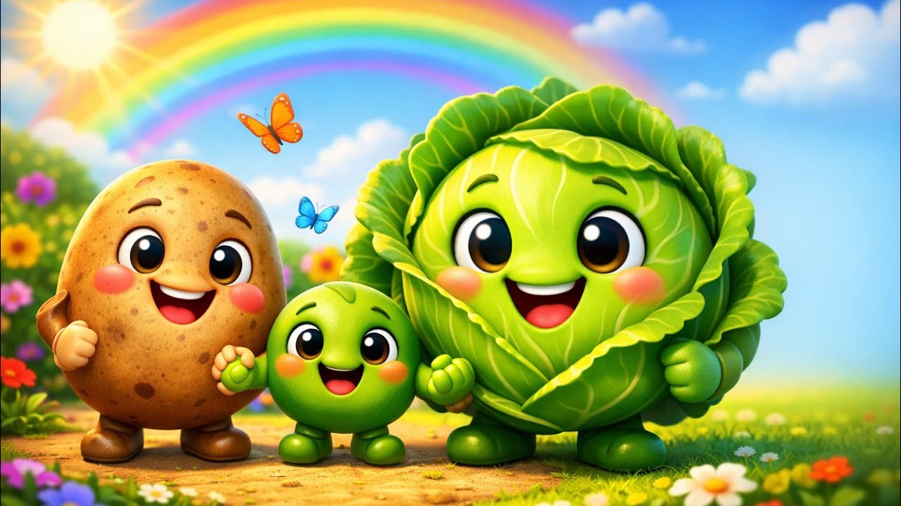 Vegetable Friends Story for Kids | Potato, Peas & Cabbage Adventure