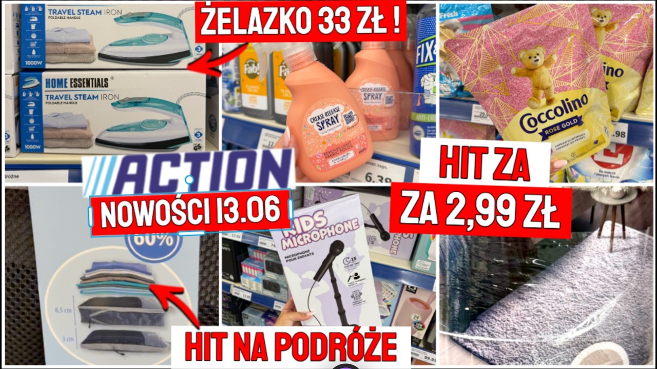📍ACTION NOWOŚCI 13.06🔥 ŻELAZKO PAROWE za 33 zł😱😱 ORGANIZERY DO WALIZKI, TANIE DYWANY XXL PRZEGLĄD
