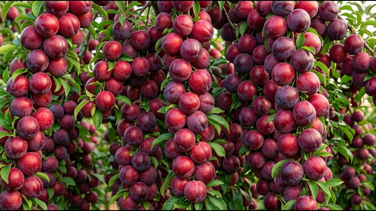 Giant Red Ace Plums Harvest 🍑 | How These Massive, Juicy Fruits Are Grown!