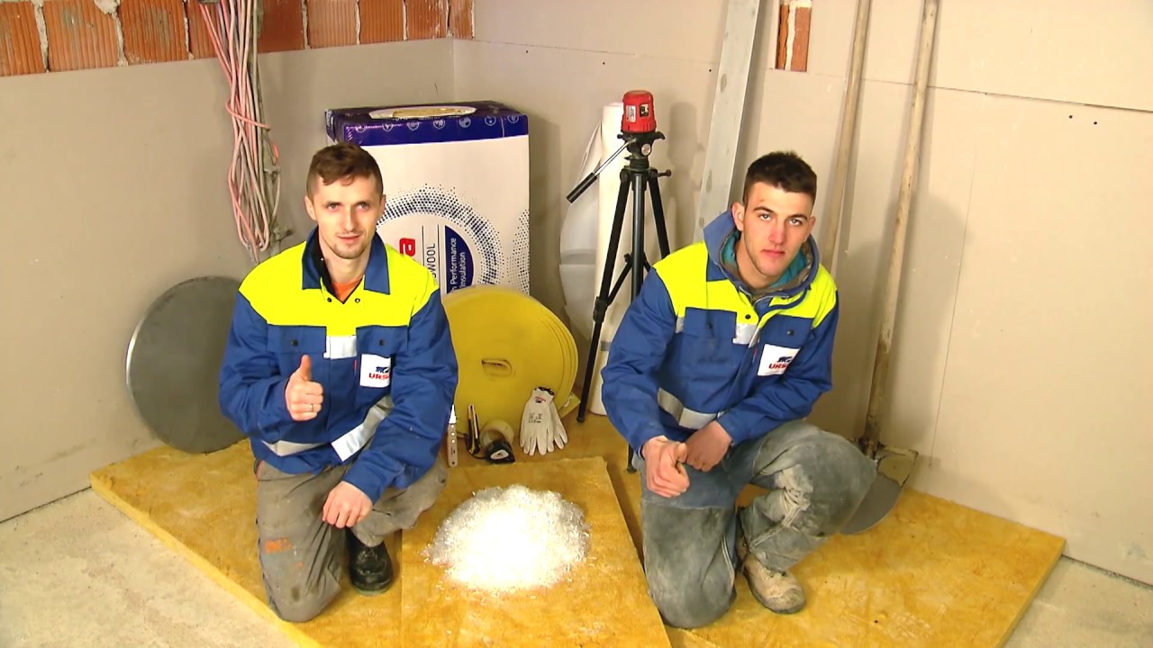 Lépéshang szigetelés szálerősített esztrich réteggel, URSA ásványgyapottal